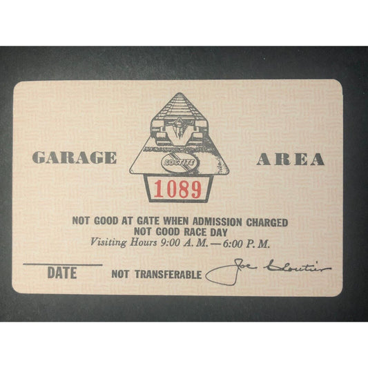Indianapolis Motor Speedway IMS 1979 Garage Area Pass - Unused #1089
