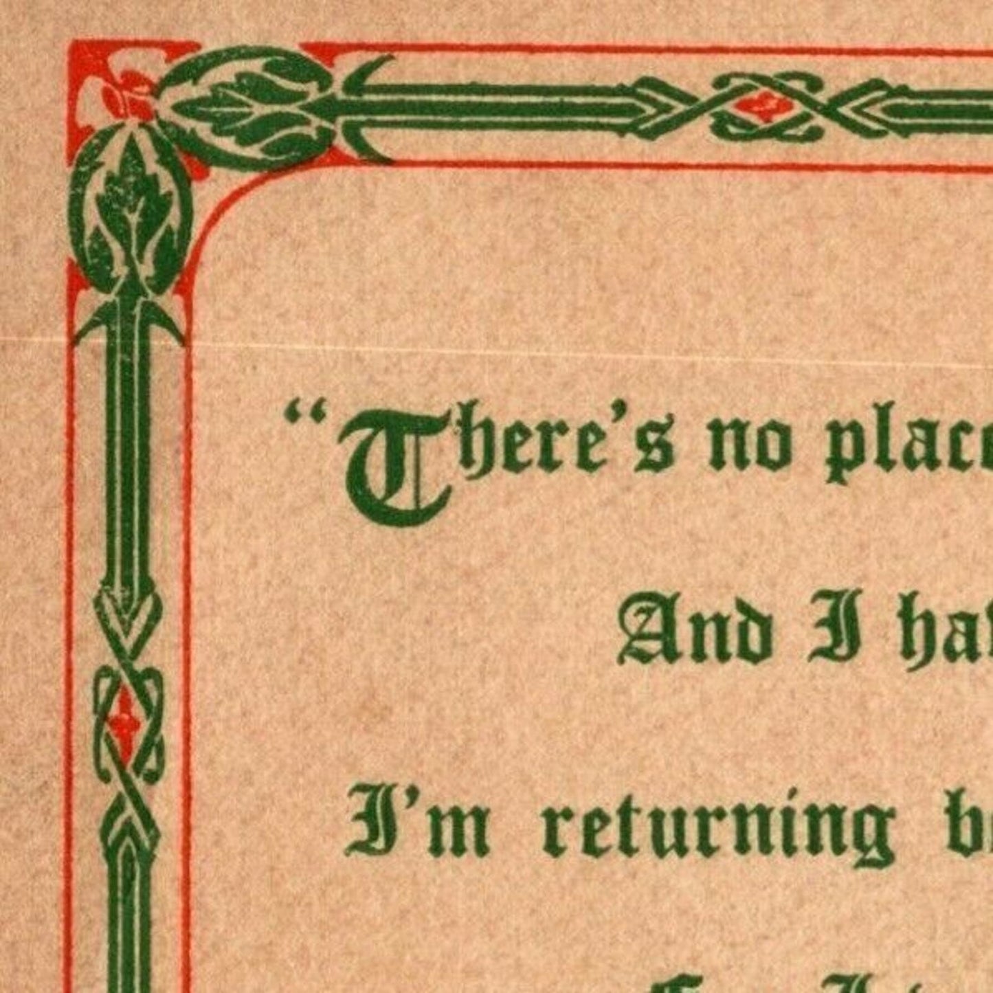 1911 "There's No Place Like Home" Vintage Postcard