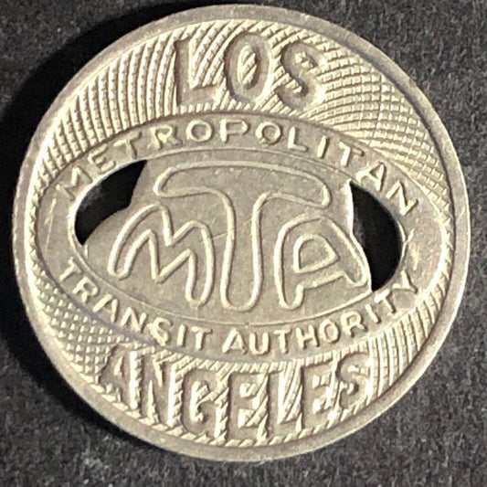 Los Angeles MTA G/F One Fare WM Transit Token 16mm