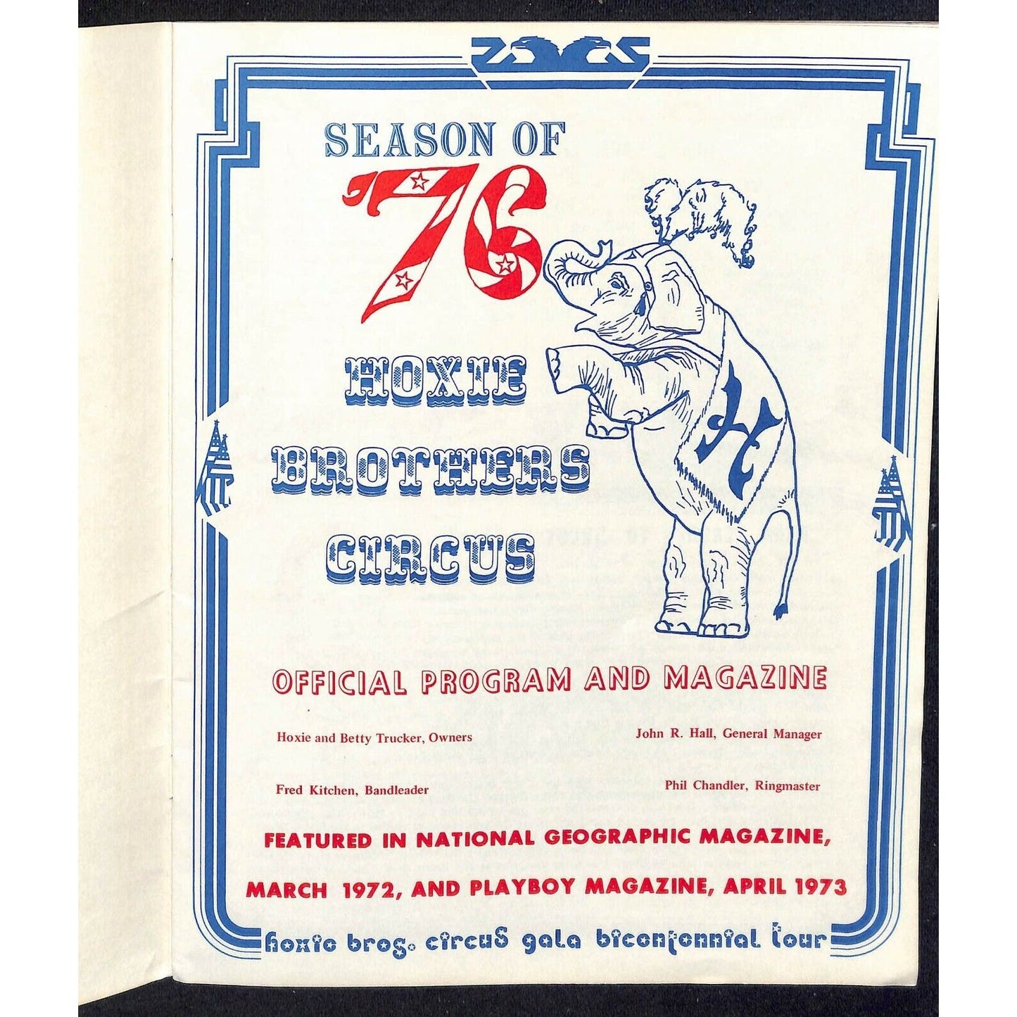 Vintage 1976 Hoxie Bros. Circus Souvenir Program 14pp. w/ Mongo Bigfoot Gorilla