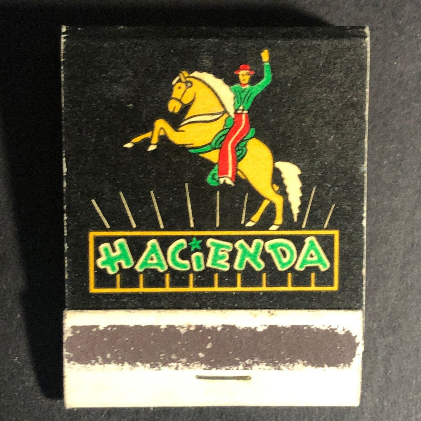 Hacienda Motels Las Vegas Fresno 20-Strike Full Matchbook c1940's-50's Horse