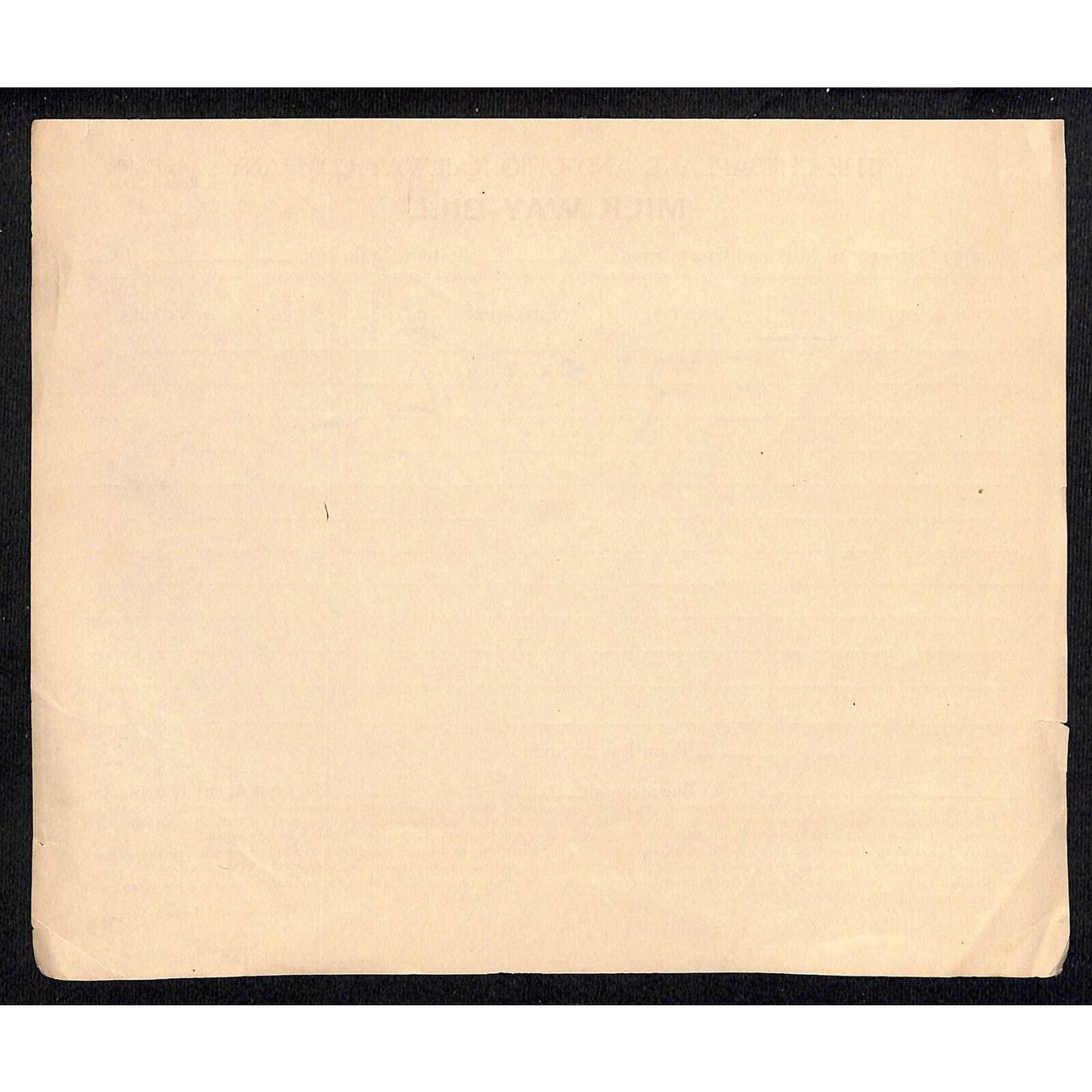 Chesapeake and Ohio Railway "Milk Way-Bill" Unused form c1930's VGC