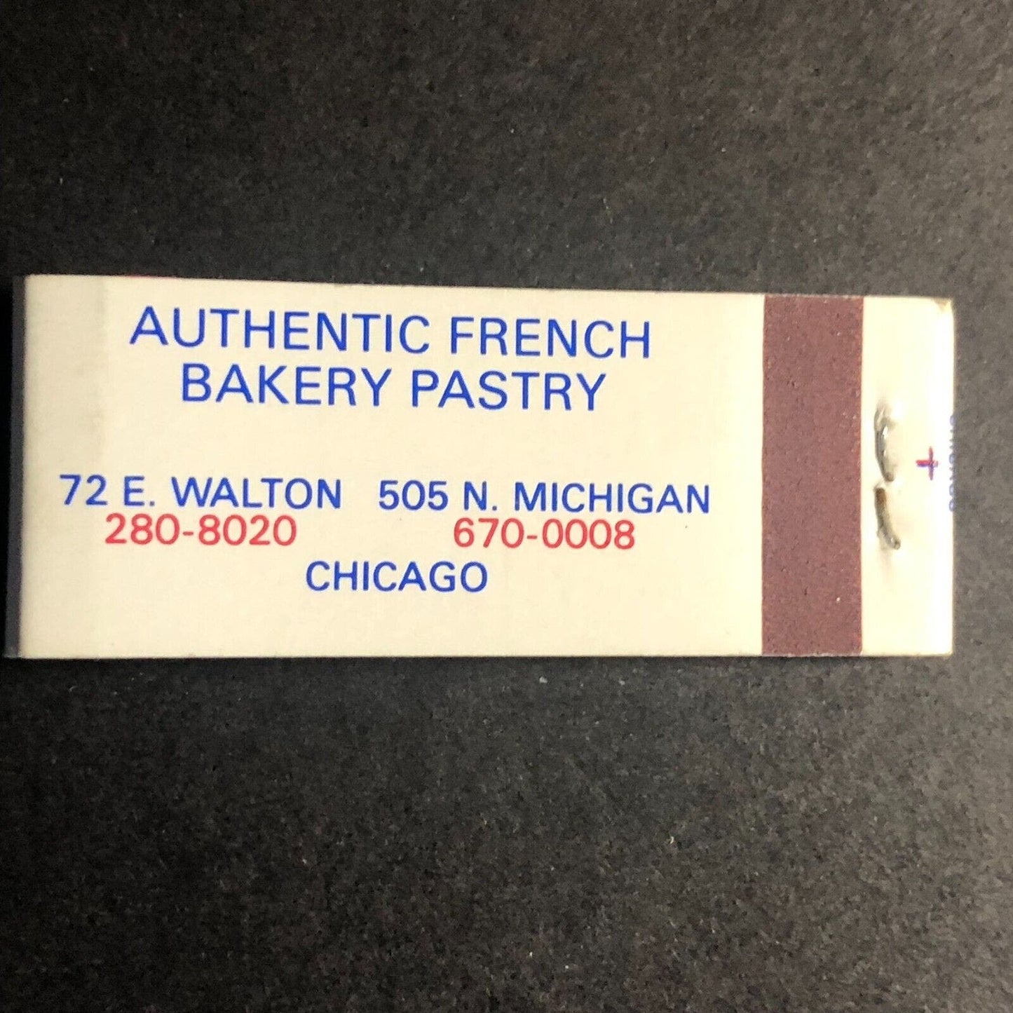 Cafe Croissant Bakery Chicago Full Matchbook c1970's-80's VGC