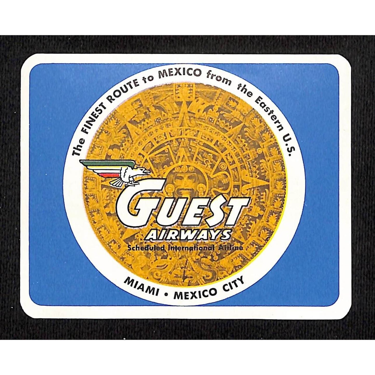 Guest Airways Miami Mexico City Wheaties Cereal Premium Airline Sticker c1955