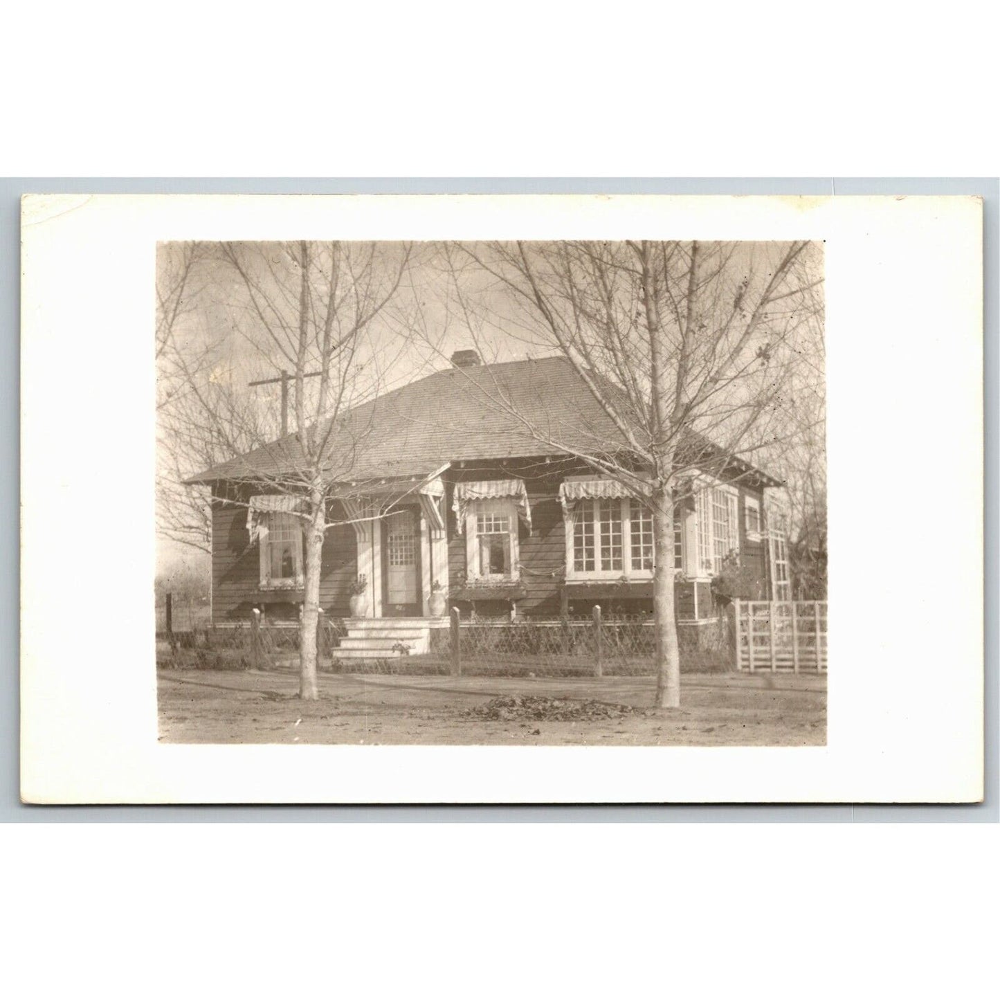 Vintage RPPC Postcard - Front of Residence - Unmarked - Not Mailed
