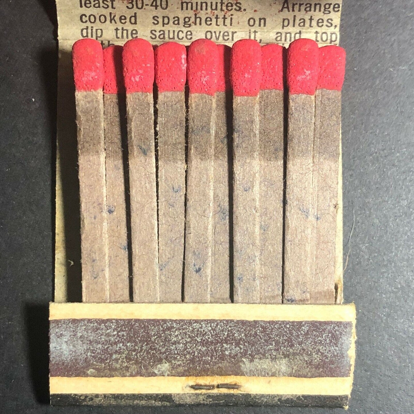 1960's Full Matchbook - Hunt's Tomato Sauce w/ Spaghetti Recipe