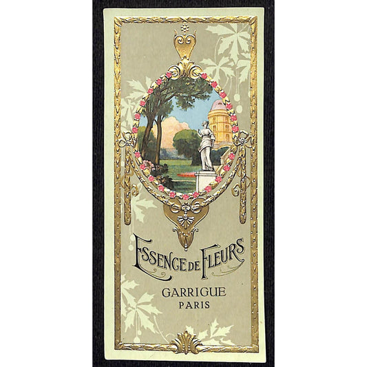 Essence de Fleurs Garrigue Paris French Paper Label NOS Gilt & Embossing