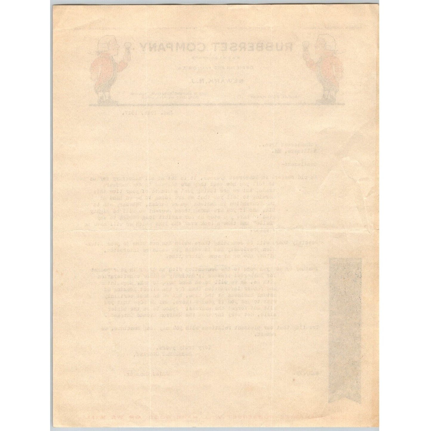 Newark, NJ Rubberset Company Paint Tooth Brushes 1903 Letterhead