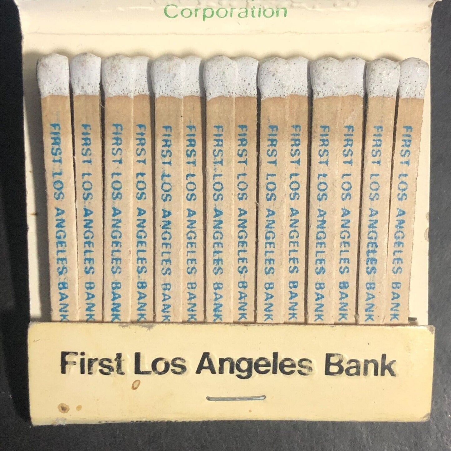 First Los Angeles Bank Beverly Hills Full Matchbook Printed Sticks c1975-1985