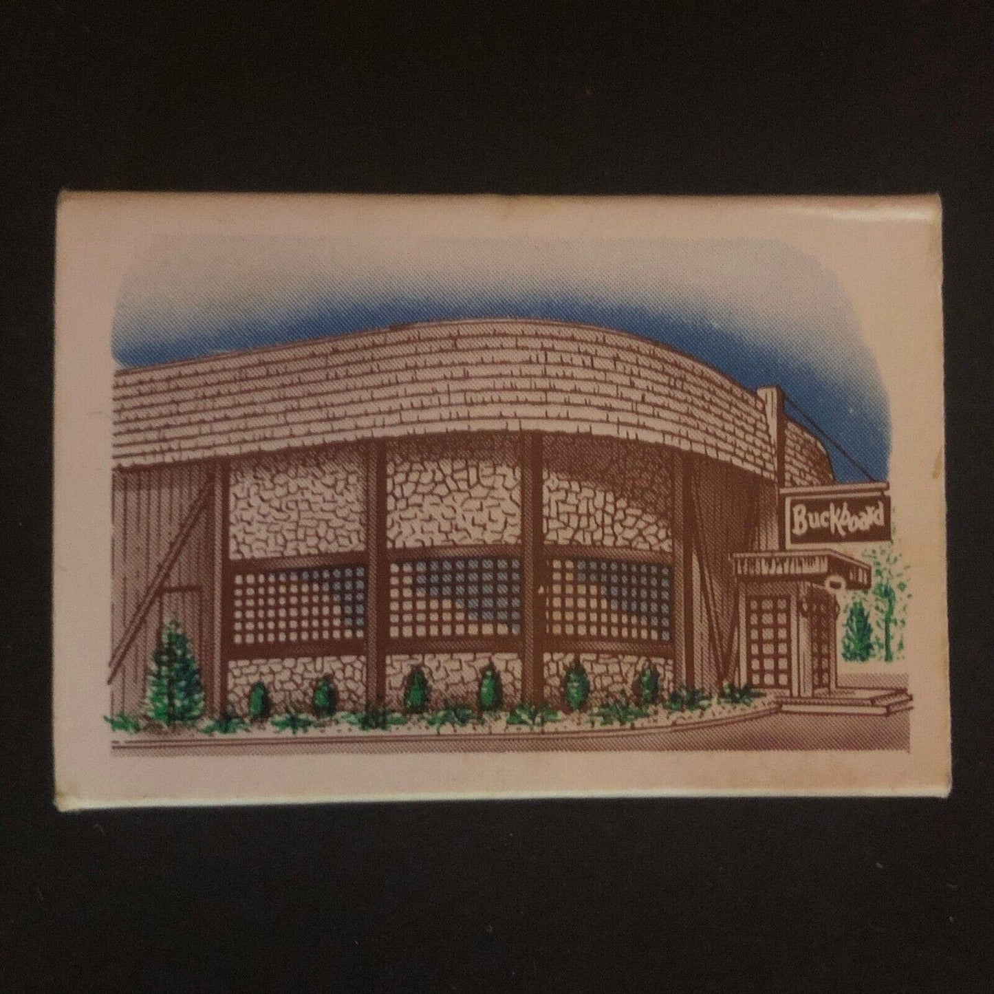 c1970's-80's Wooden Matchbox Matchbook "The Buckboard Restaurant" Farmington, CT