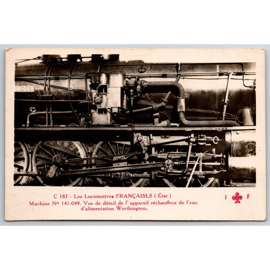 French Railroad RPPC* Postcard Machine 141-049 C 187 c1910 F. Fleury