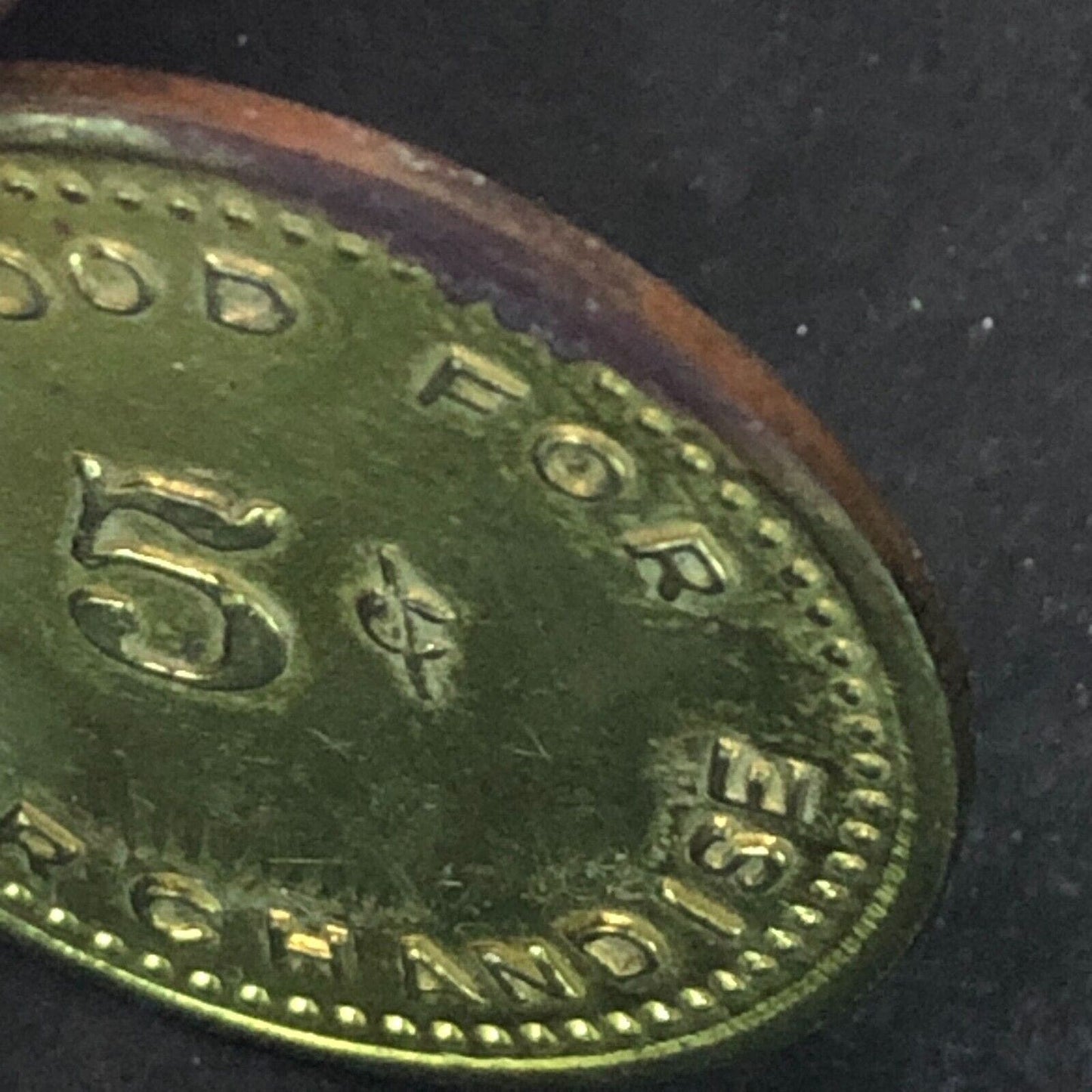 Giddings, TX P.H. Luecke & Co. Drugs & Etc. G/F 5c Trade Token Brass 25mm Scarce