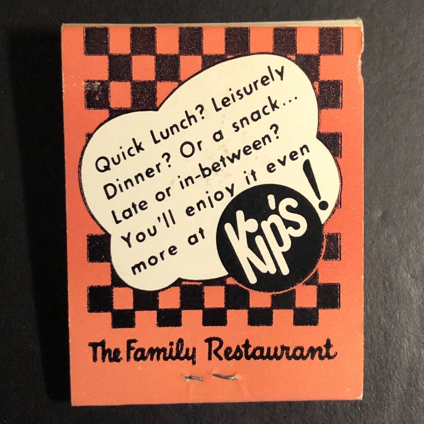 Kip's Big Boy Hamburger Restaurants Full Matchbook Texas c1960's-73 VGC Scarce