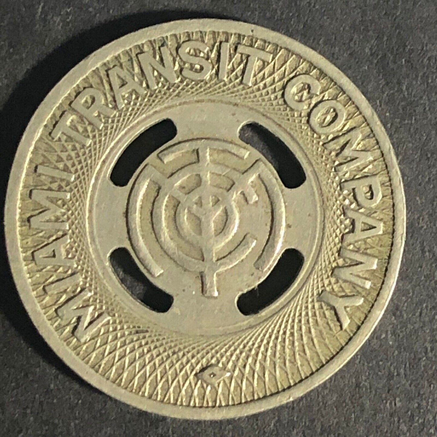 Miami Transit Company WM Transit Token 22.77mm w/ No Given Value
