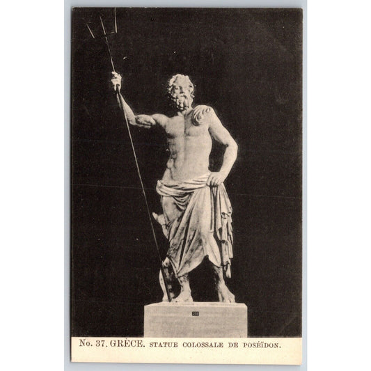 Greek Postcard Colossal Statue of Poseidon RPPC 1901-1907 NP VGC
