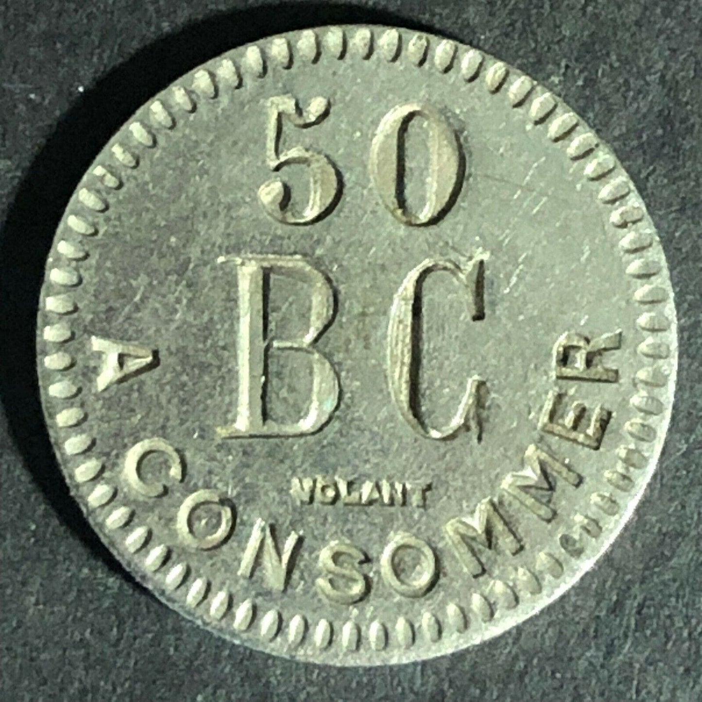 French Jeton 50 Volant BC A Consommer Token - 19mm