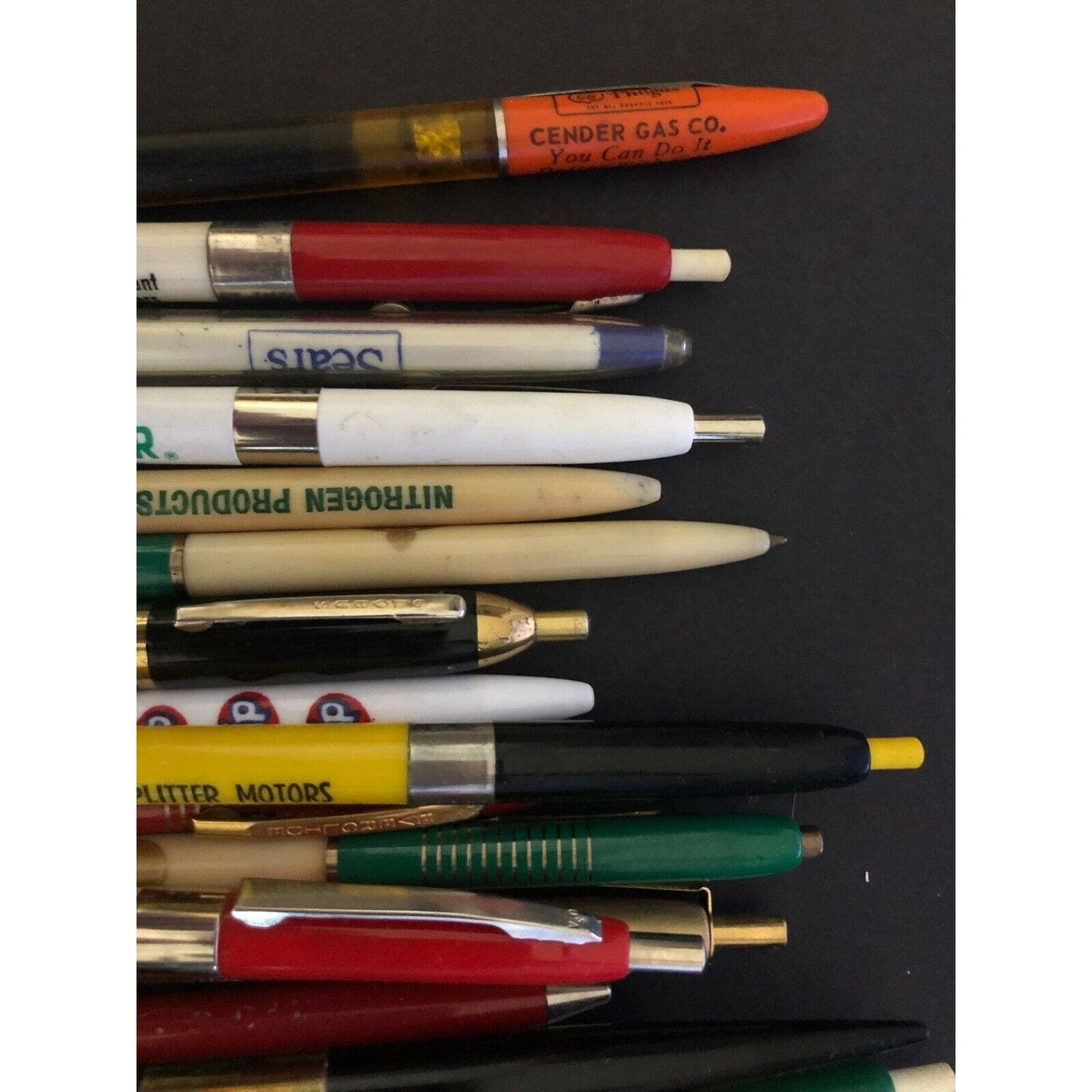 Group of 40 Mostly c1970's & Earlier Retractable Advertising Pens