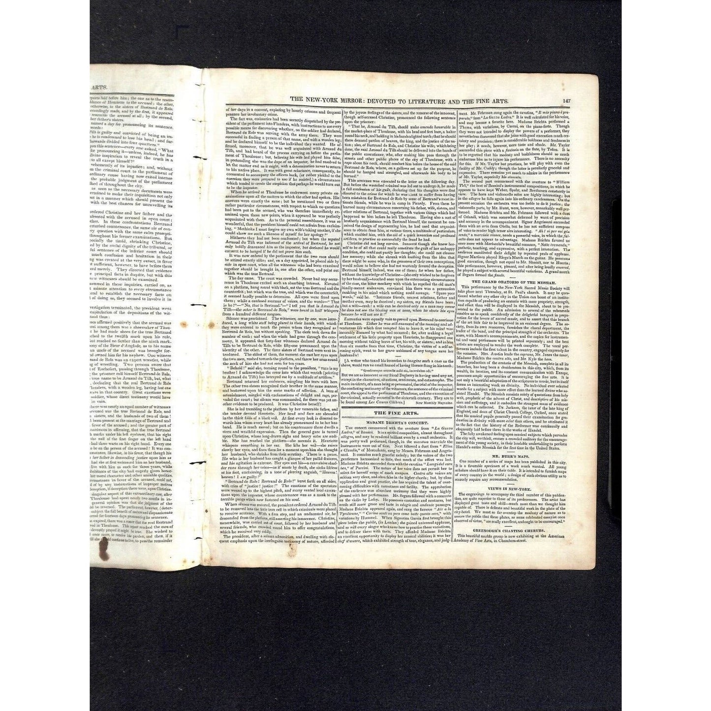 New-York Mirror Weekly Journal Literature Fine Arts Newspaper - Nov 12 1831 8pp