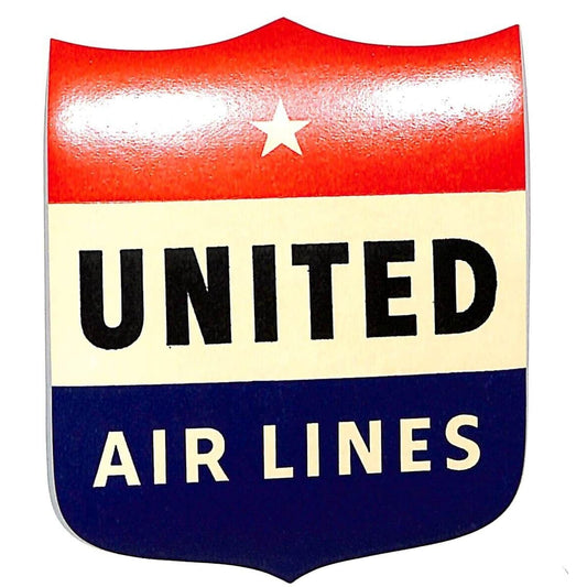 Delta Airlines Luggage Label Shield Die Cut Red White Blue - 3" x 3 1/2"