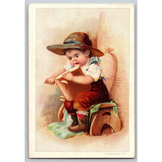Ceresota Flour - Victorian Trade Card Boy (Dangerously) Slices Bread Loaf