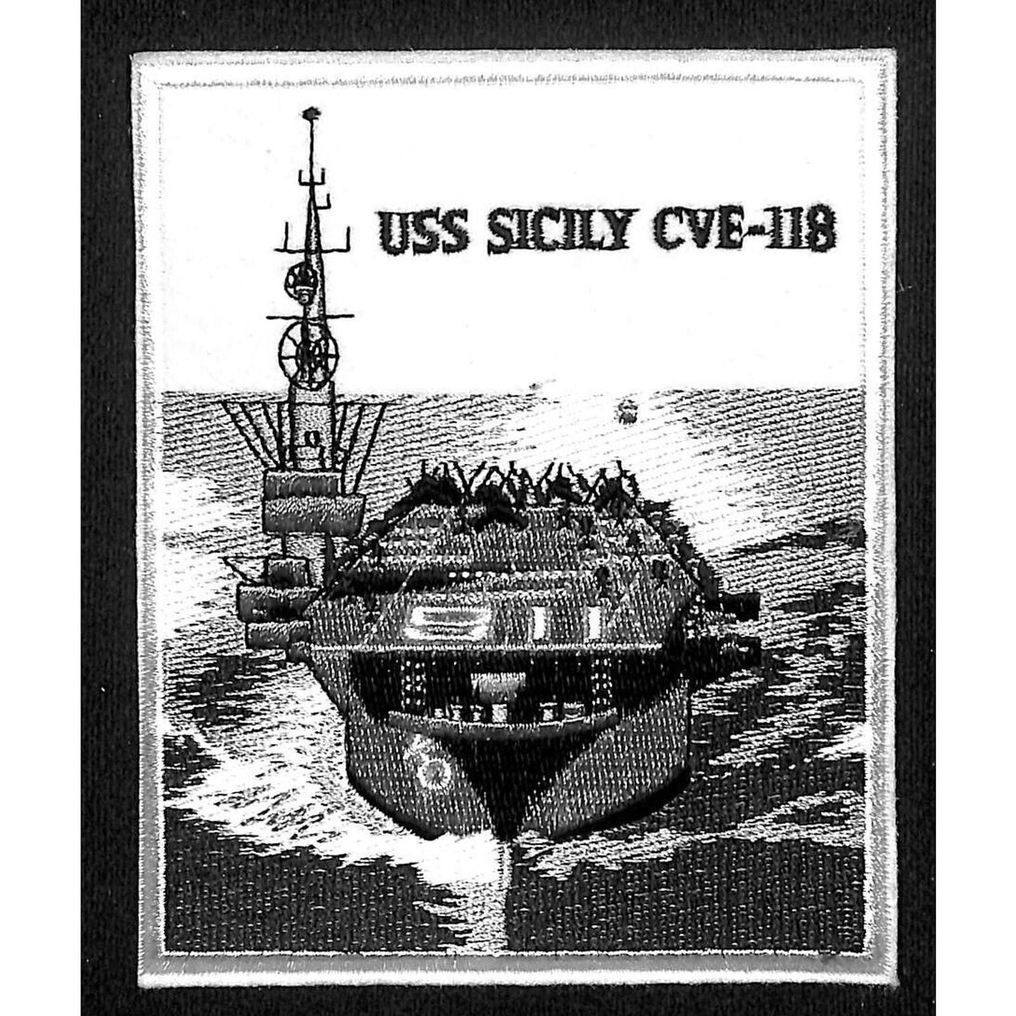 U.S.S. Sicily CVE-118 Navy Embroidered Patch 4" x 5" NOS VGC