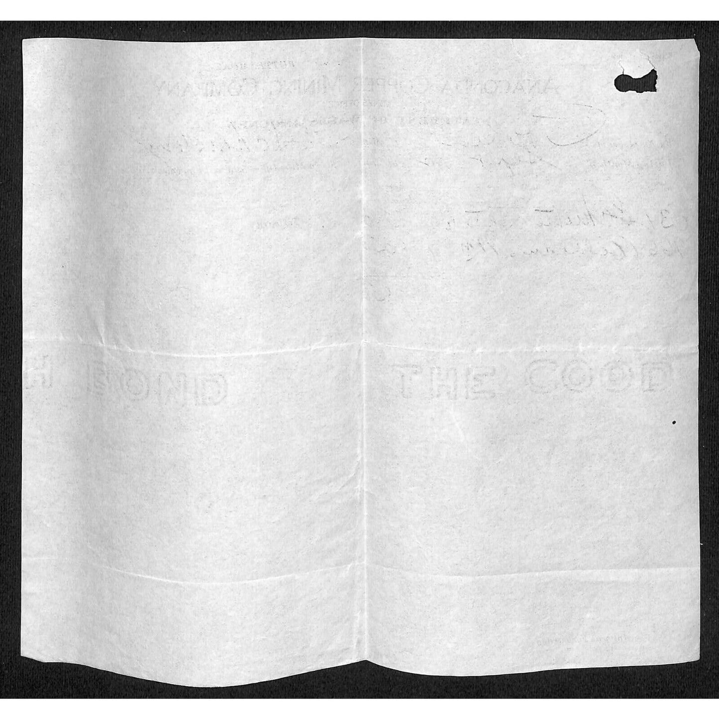 Butte, MT Anaconda Cooper Mining Company 1912 Mines Office Wages Billhead VGC