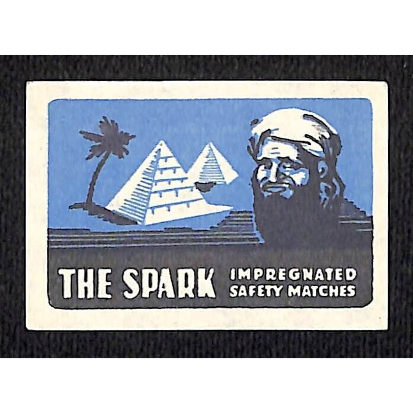 Vintage Matchbox Label "The Spark" Safety Matches Pyramids - c1950's-60's