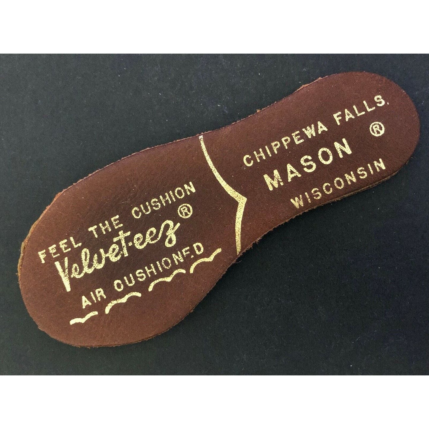 c1940's-50's Leather Mason Shoes Velvet-eez Air Cushioned Advertising Premium