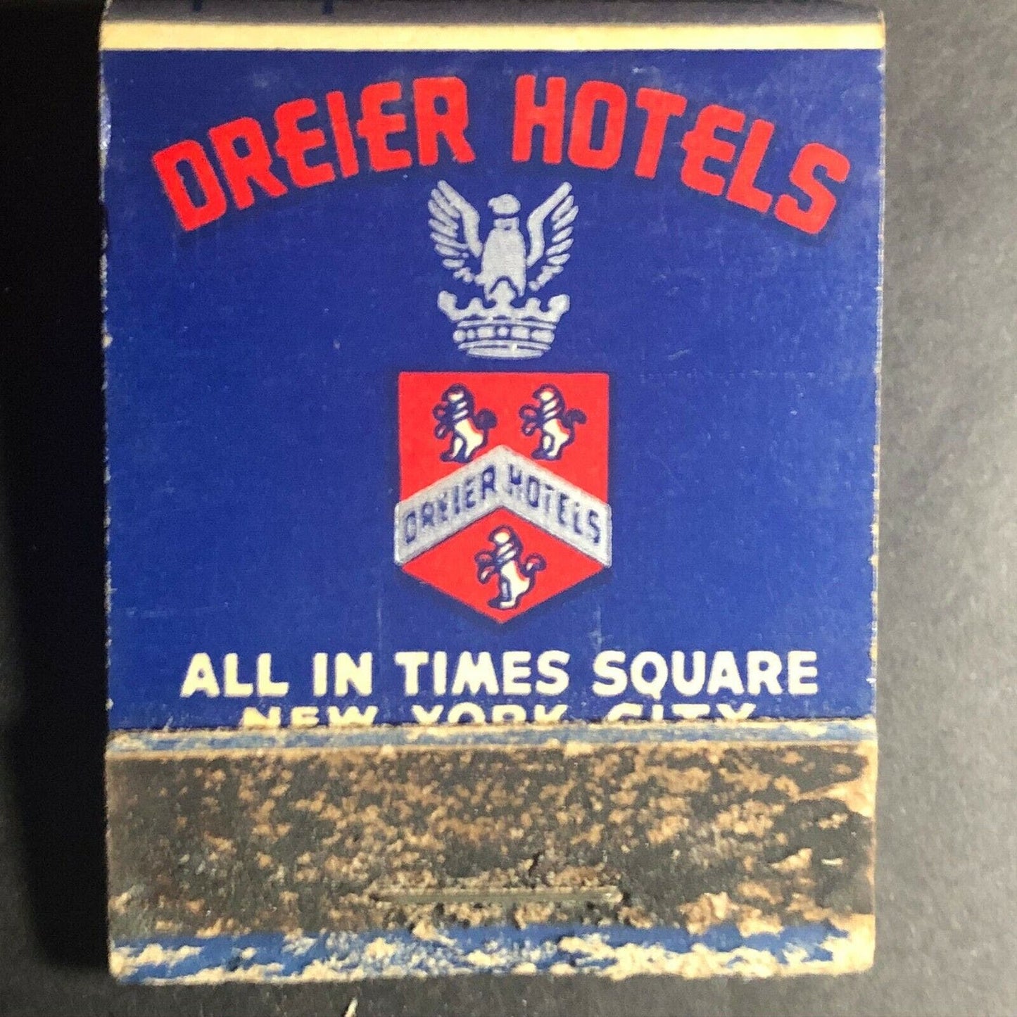 50's-60's Full Matchbook "Dreier Hotels" "All In Times Square New York City"