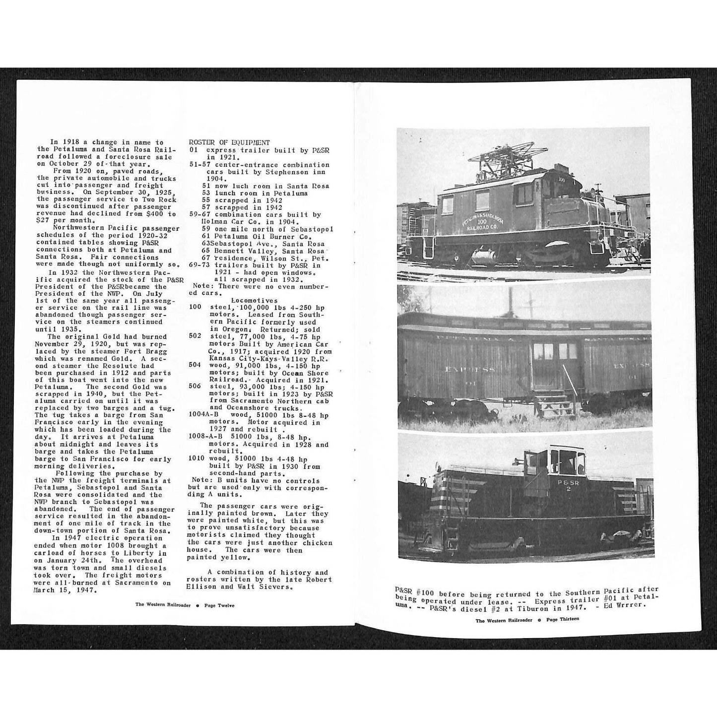 Northern CA Railroad Club's "The Western Railroader" May 1952 Vol. 15 No. 4 16pp
