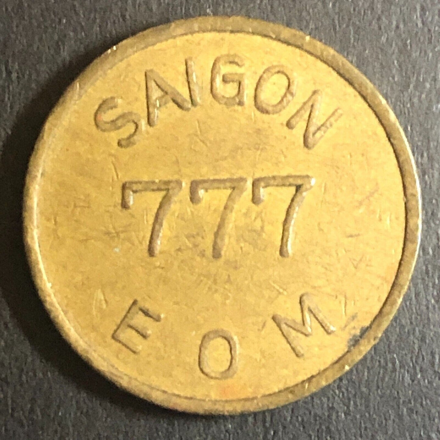 Vietnam Trade Token Military Saigon EOM "777" 21mm