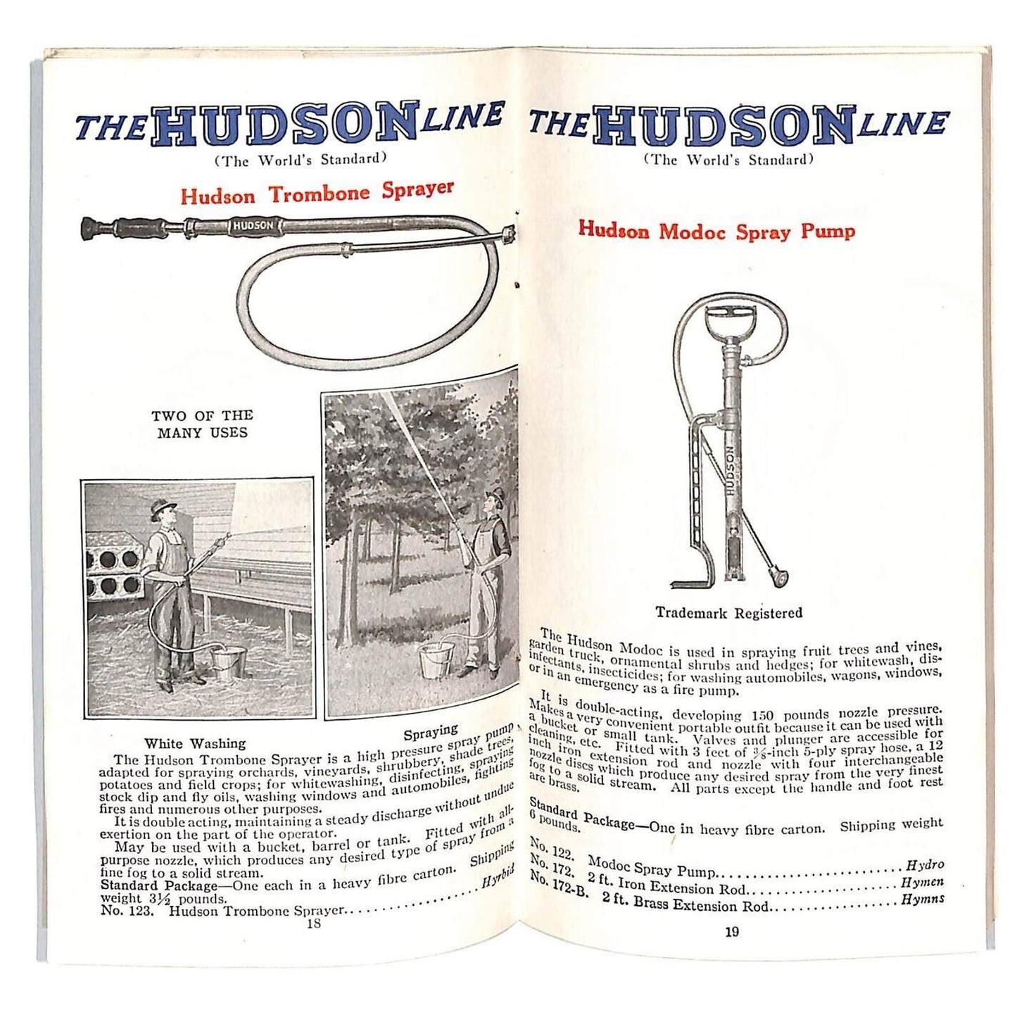 Hudson Sprayers Catalog Booklet 1926 44pp Illustrations Prices Part Nos. Scarce