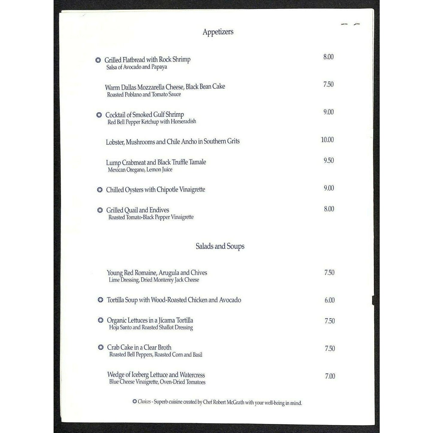 1996 Fifth Annual James Beard Benefit Dinner Menu + 2 Info Sheets