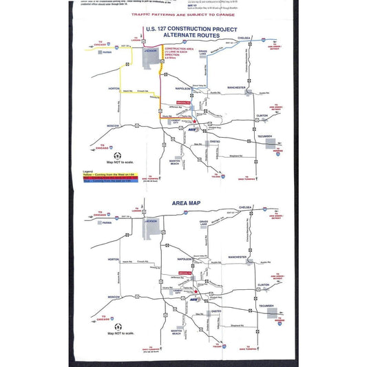 Michigan International Speedway 2002 Traffic Plan Sheet Map Indy 400 Schedule