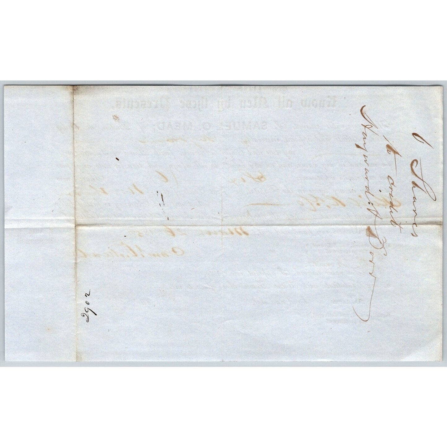 1850 Boston MA Power of Attorney re: Northern Railroad Stock Samuel O. Mead