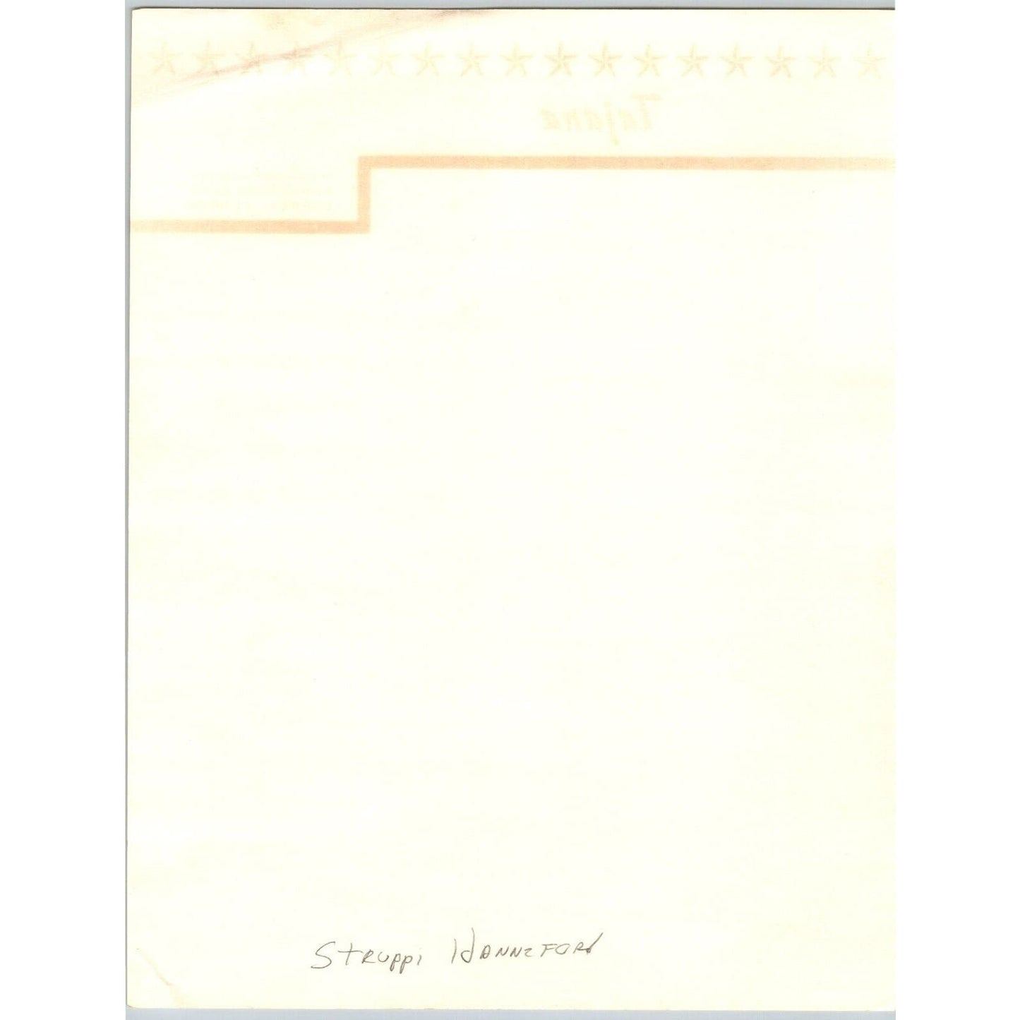 Tajana / Struppi Hanneford Equestrian Osprey, FL Circus Letterhead c1955-65