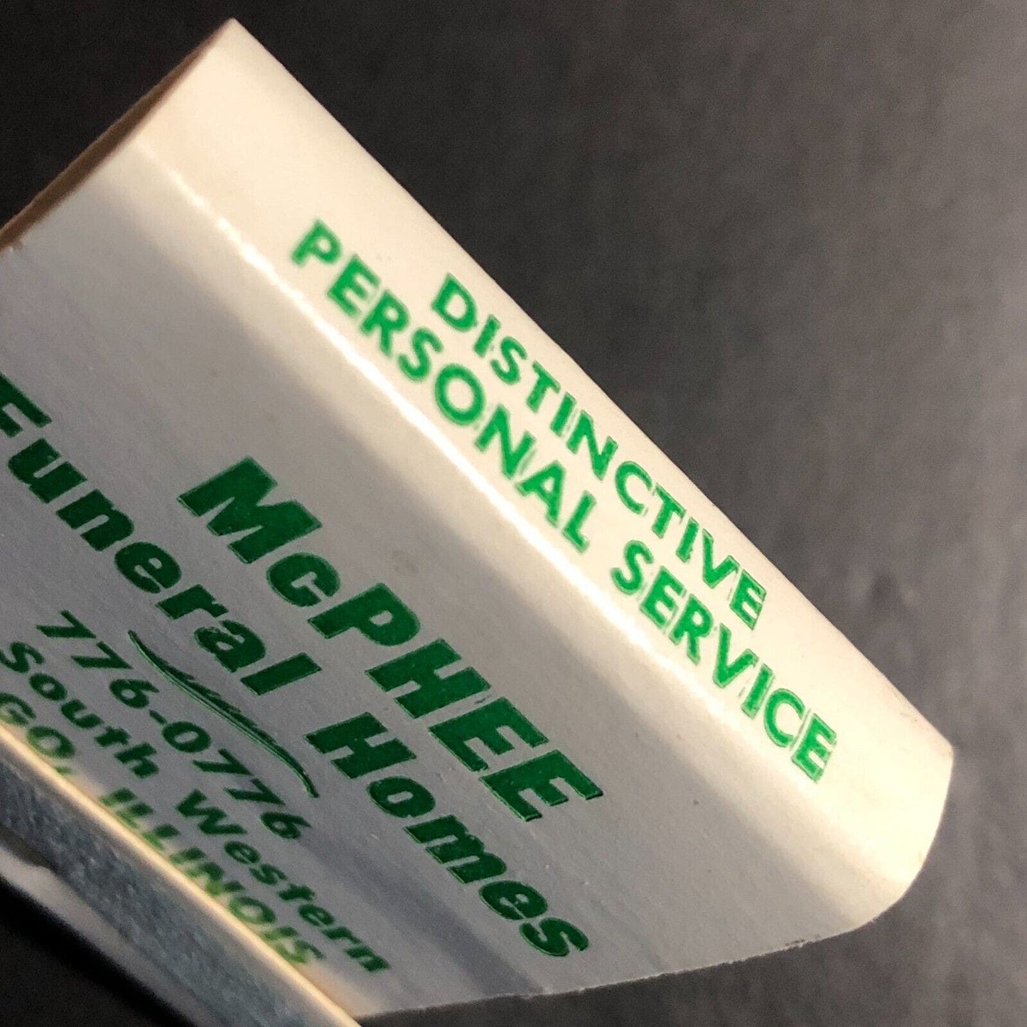 McPhee Funeral Homes Chicago 7133 South Western Full Matchbook c1968-73 Scarce