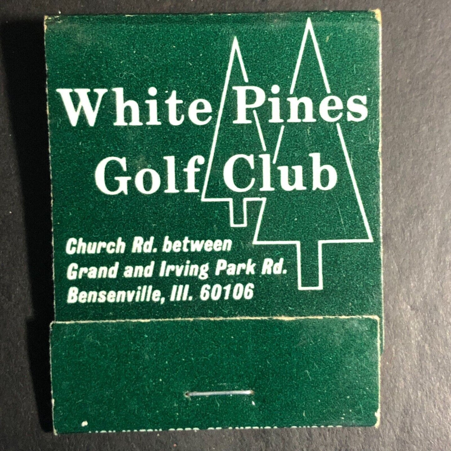 White Pines Gold Club Bensenville, IL Matchbook c1974-84 w/ Swinging Golfer