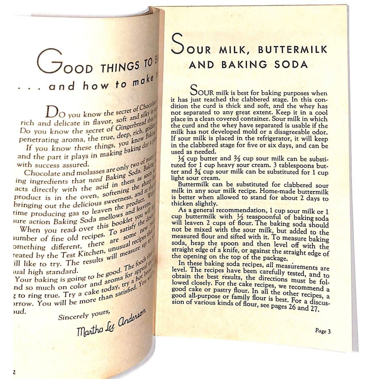 Arm & Hammer Baking Soda "Good Things To Eat" Recipe Booklet 1936 32pp.
