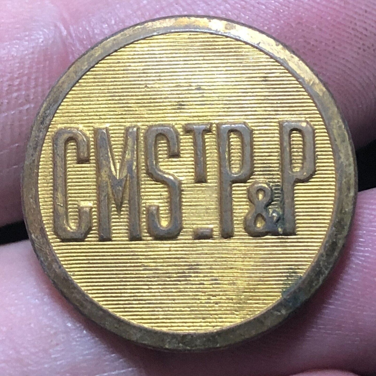 CMStP&P Railroad Uniform Button Brasstone 3/4" Flat Superior Quality