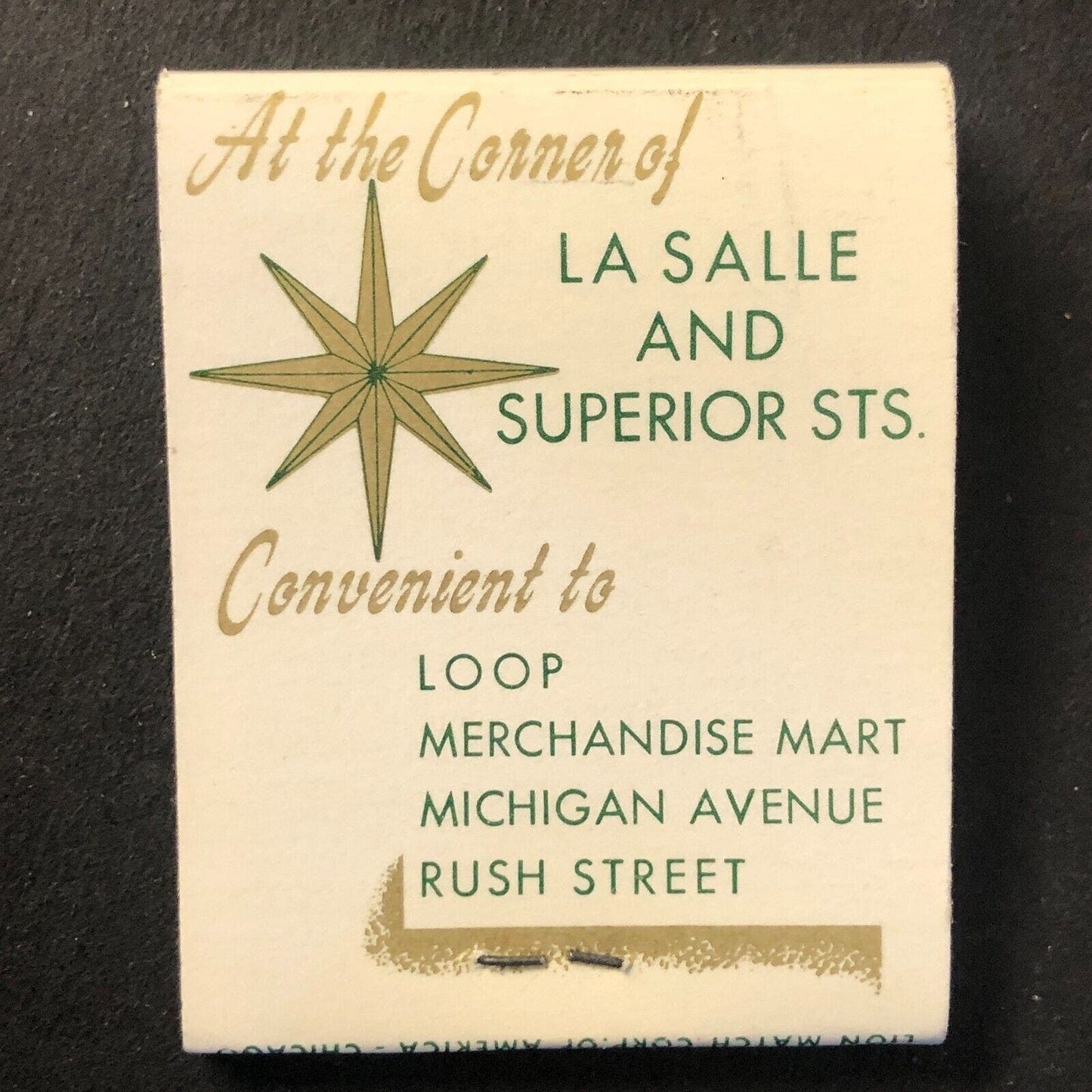 LaSalle Motor Lodge Chicago Vintage Full Matchbook c1950's-60's VGC