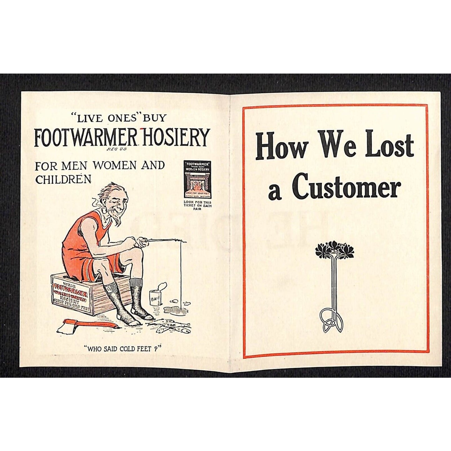 Hampden Corner, ME Amos W. Knowlton* 1915 Footwarmer Hosiery Letterhead Pamphlet