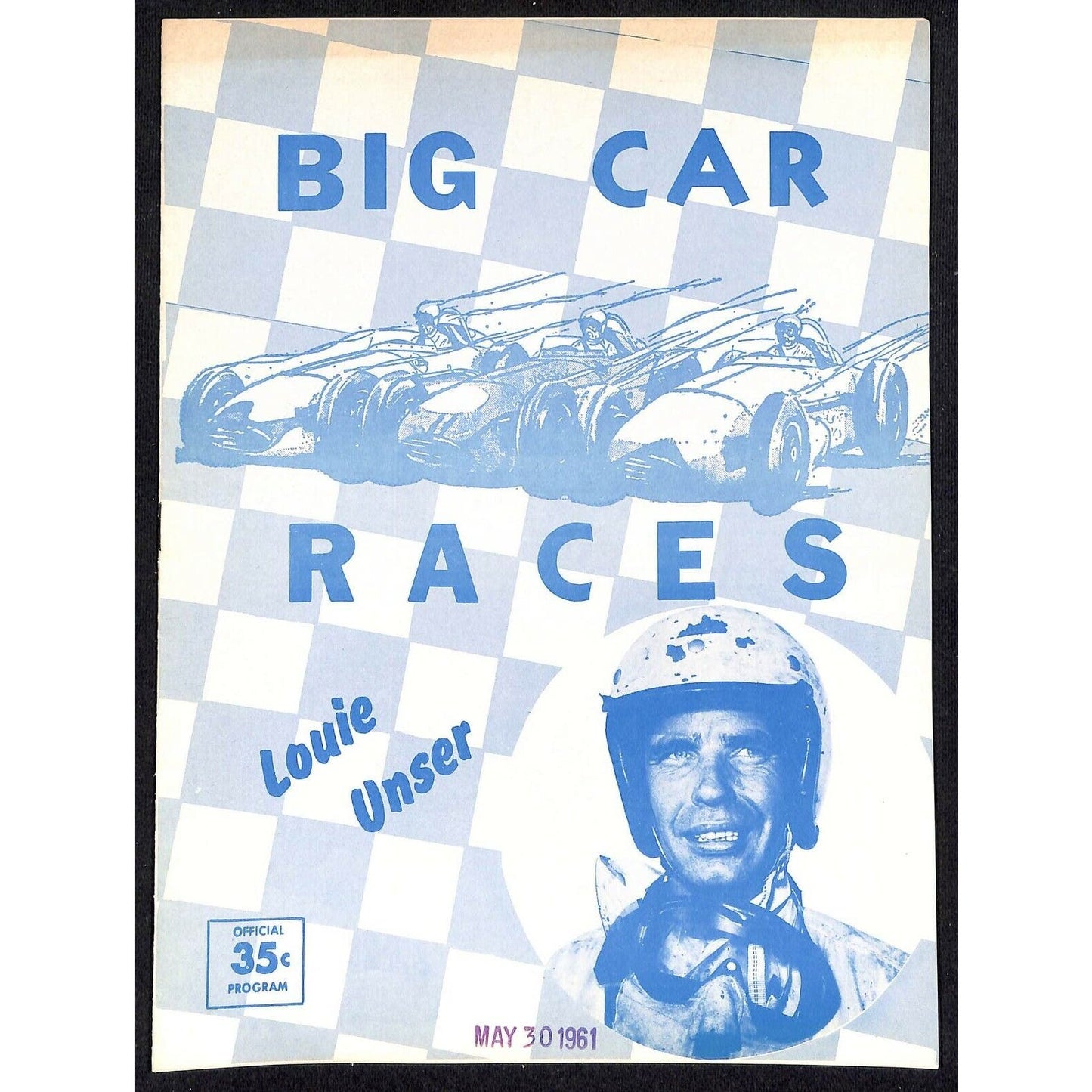 Scarce May 30 1961 Auto Racing CRA Big Car Program Ascot Gardena, CA 12pp