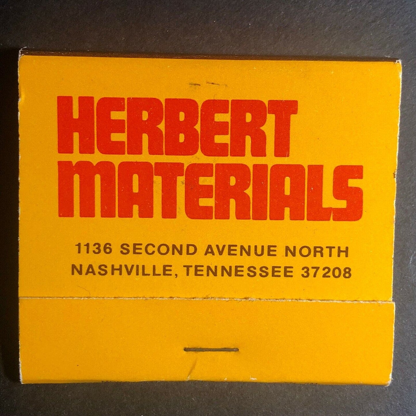 Scarce 70's-80's Full Matchbook "Herbert Materials" Nashville, TN