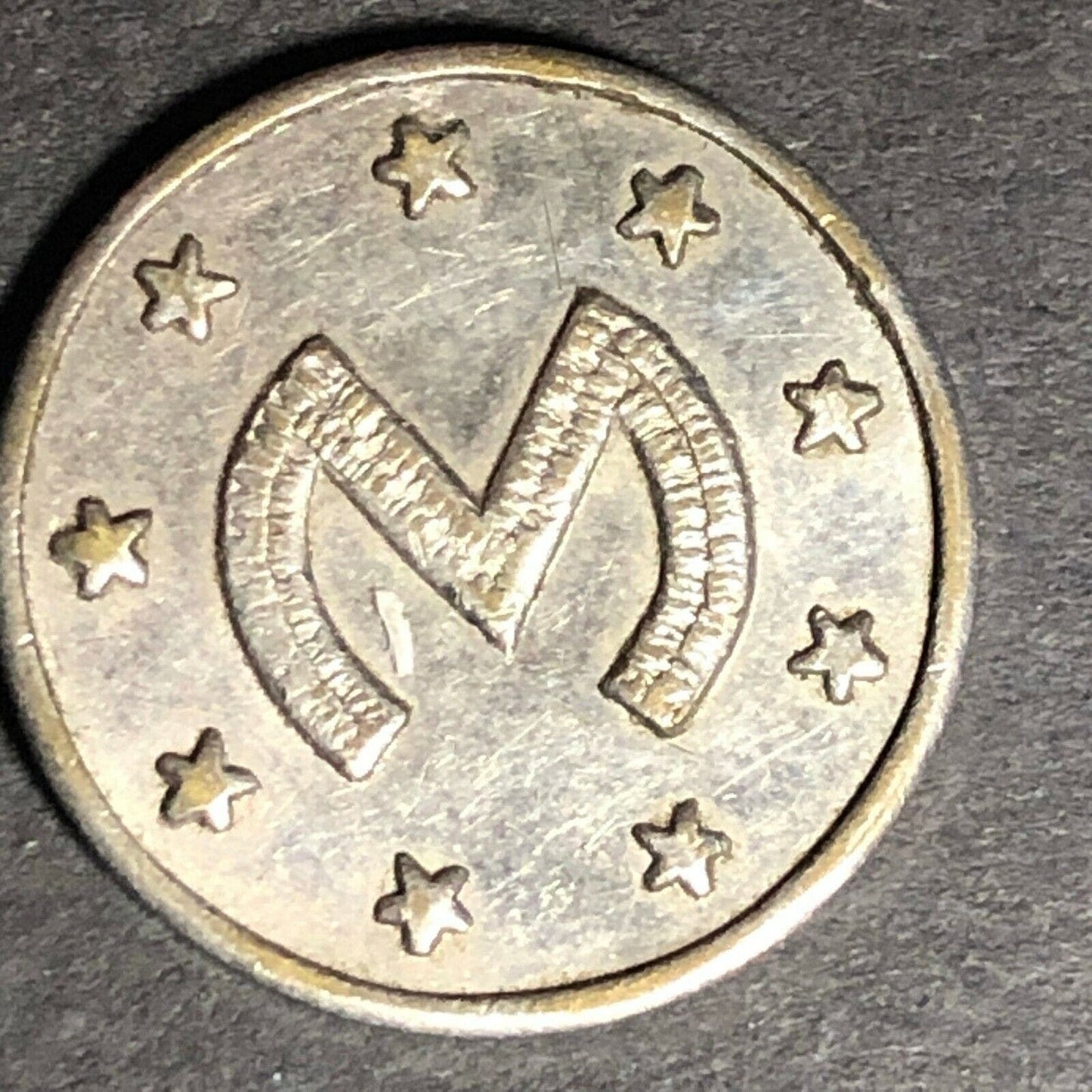 21.25mm Nickel Plated Brass "M" of "W" ?? Token