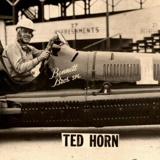 Indy 500 RPPC Postcard 1948 "Ted Horn" #1 Bennett Bros. - Unposted VGC