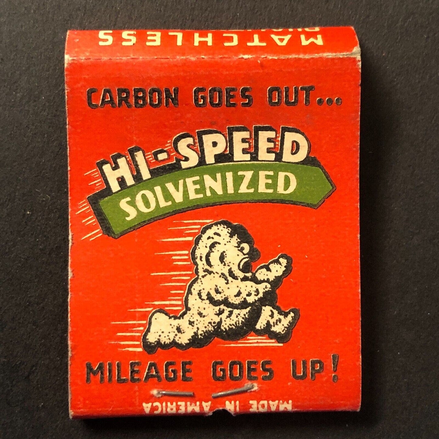 High Speed Gas Hi-Speed Solvenized Near Empty (-17) Matchbook c1940's Scarce
