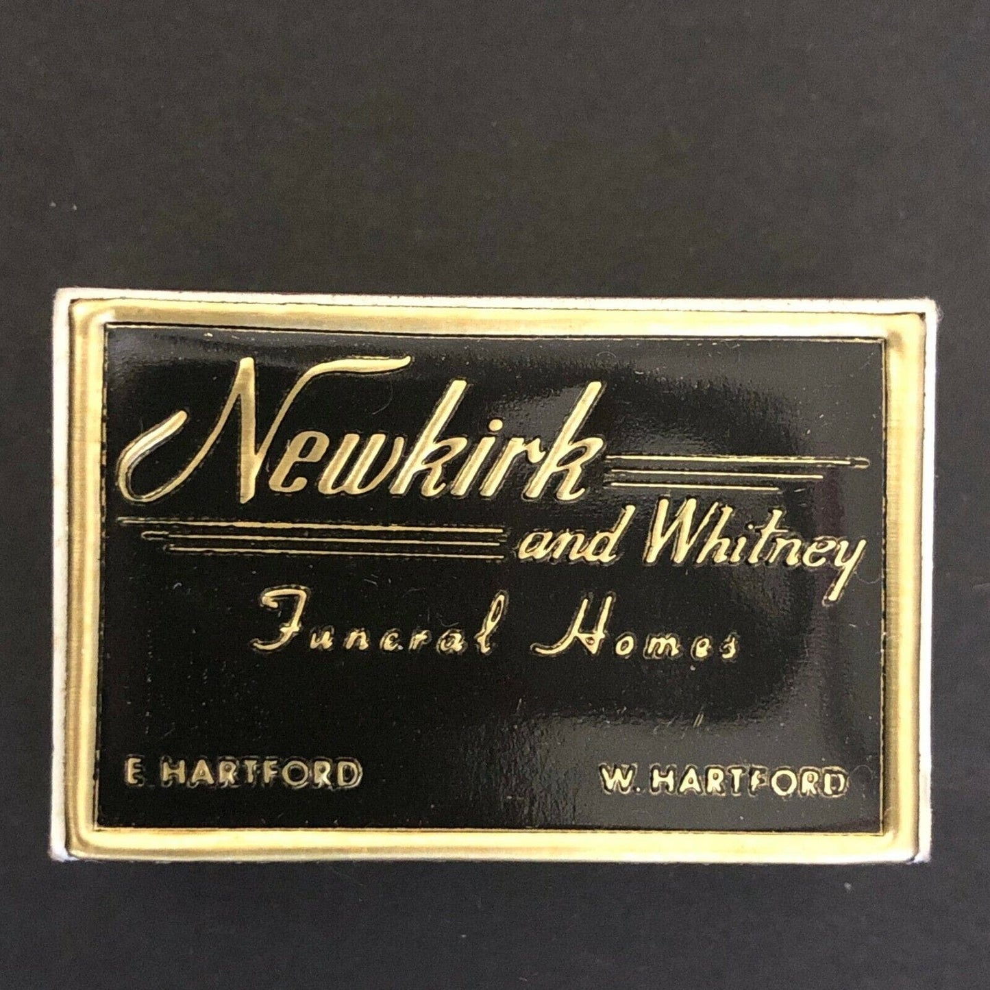 c1960's Foil Wooden Matchbox / Matchbook - Newkirk and Whitney Funeral Hartford