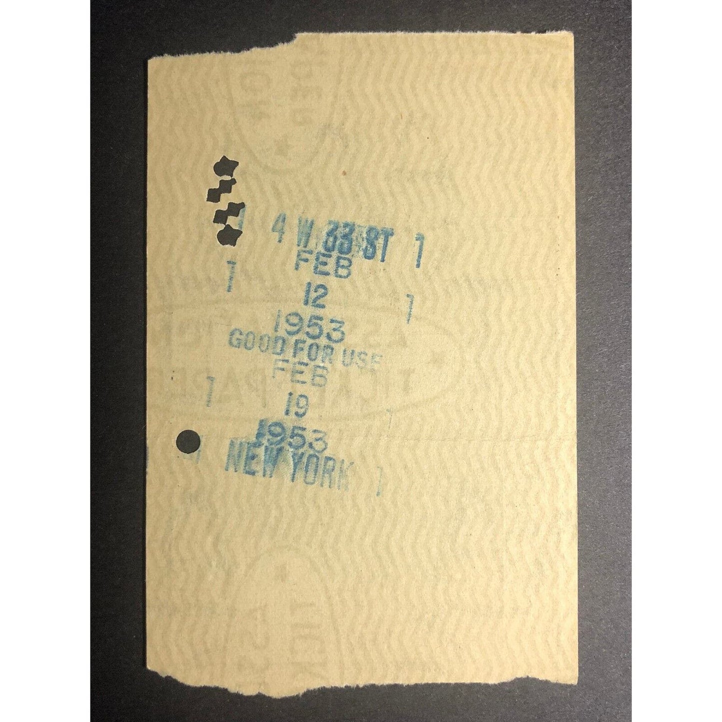1953 Rutland Railroad / NY Central RR "to White Creek" Check / Ticket #8866