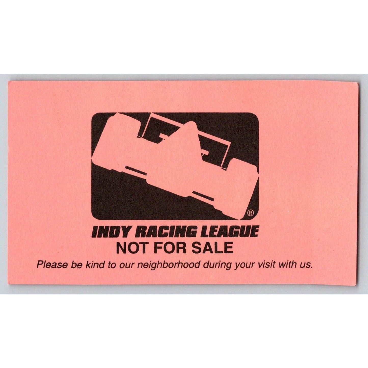 2002 Richmond International Raceway 6/29 IRL Spotter ID Card #47 Scarce